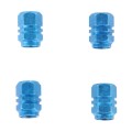 4PCS SA Metal Plated Hexagon Shape Universal Tire Valve Stem Cap(Blue)