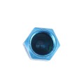 4PCS SA Metal Plated Hexagon Shape Universal Tire Valve Stem Cap(Blue)