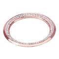 Car Aluminum Steering Wheel Decoration Ring with Diamonds For BMW(Rose Gold)