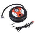 12V 10A Tire Shape Air Pump with Gauge and Three Nozzle Adapters Tire Inflator Compressor for Cars V