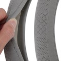 Knit Weave Texture Universal Leather Car Steering Wheel Cover Sets Four Seasons General (Grey)