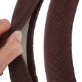 Knit Weave Texture Universal Leather Car Steering Wheel Cover Sets Four Seasons General (Wind Red)
