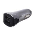 Car Auto 5V Dual USB 2.1A/1A Cigarette Lighter Adapter for Most Phones(Grey)