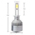 2 PCS  H1 18W 1800 LM 8000K IP68 Canbus Constant Current Car LED Headlight with 2 COB Lamps, DC 9-36