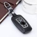 Car Auto PU Leather Luminous Effect Key Ring Protection Cover for BMW Series5/Series7(Black)