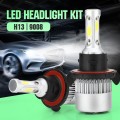 2 PCS S2 H13 / 9008 18W 6000K 1800LM IP65 2 COB LED Car Headlight Lamps, DC 9-30V(Cool White)