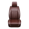 Car Leather Full Coverage Seat Cushion Cover, Standard Version, Only One Seat(Coffee)