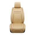 Car Leather Full Coverage Seat Cushion Cover, Luxury Version,Only One Front Seat(Beige)