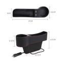 Car Multi-functional Driver Seat Console PU Leather Box Cigarette Lighter Charging Pocket Cup Holder