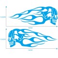 Motorcycle Styling Skull Head PVC Sticker Auto Decorative Sticker (Blue)
