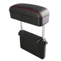 Universal Car PU Leather Wrapped Armrest Box Cushion Car Armrest Box Mat with Storage Box (Black Red