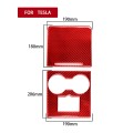 For Tesla Model 3 2017-2022 / Model Y 2000- Car Carbon Fiber Central Control Decorative Sticker (Red
