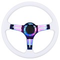 Car Colorful Modified Racing Sport Horn Button Steering Wheel, Diameter: 35cm(White)
