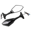 Motorcycle Modified Rear View Mirror Set with Light for Kawasaki