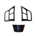 3 in 1 Car Carbon Fiber Tricolor Steering Wheel Button Decorative Sticker for BMW 3 Series E90 2005-