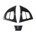 3 in 1 Car Carbon Fiber Tricolor Steering Wheel Button Decorative Sticker for BMW E70 2008-2013 X5,