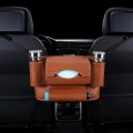 Car Front Seat Hanging Bag Paper Towel / Water Cup Storage Bag(Brown)