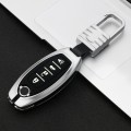 Car Luminous All-inclusive Zinc Alloy Key Protective Case Key Shell for Nissan D Style Smart 4-butto
