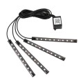 4 in 1 Universal Car USB 8-color APP Control LED Atmosphere Light Decorative Lamp, with 9LEDs Lamps