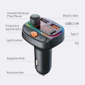 C15 Multifunctional Car Dual 3.1A+Type-C USB Charger Bluetooth FM Transmitter with Atmosphere Light