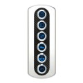 Yacht / RV Modified 6-position Button 12V 20A IP66 Carbon Fiber Panel Switch (Blue Light)