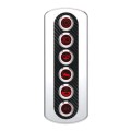 Yacht / RV Modified 6-position Button 12V 20A IP66 Carbon Fiber Panel Switch (Red Light)