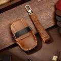 Hallmo Car Cowhide Leather Key Protective Cover Key Case for Geely Emgrand B Style(Brown)