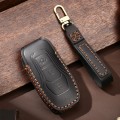 Hallmo Car Cowhide Leather Key Protective Cover Key Case for Ford Focus  A Style(Black)