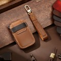 Hallmo Car Cowhide Leather Key Protective Cover Key Case for Land Rover Discovery 5 A Style(Brown)