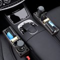 Car Multi-functional Console PU Leather Box Cup Holder Seat Gap Side Storage Box (Black)