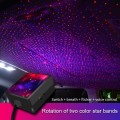 C208 5V 0.1W IPX4 USB Car Rotating Star Lights Red Blue Starry Sky Atmosphere Lamp