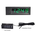 3 in 1 Car High-precision Electronic LED Luminous Clock + Thermometer + Voltmeter(Green)