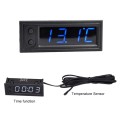 3 in 1 Car High-precision Electronic LED Luminous Clock + Thermometer + Voltmeter(Blue)