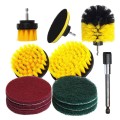 12 in 1 Floor Wall Window Glass Cleaning Descaling Electric Drill Brush Head Set, Random Color Deliv