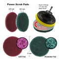 12 in 1 4 inch Sponge Scouring Pad Floor Wall Window Glass Cleaning Descaling Electric Drill Brush H