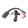 Car 2RCA Lotus Male Head AUX Music + MIC Bluetooth Phone Cable, Cable Length: 1.5m