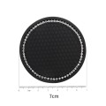 2 PCS Car Diamond Anti-skid Soft Rubber Water Cup Mat(Black)