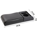 Car Multi-functional Dual USB Armrest Box Booster Pad, Carbon Fiber Leather Curved Type (Black)