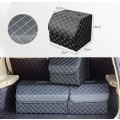 Car Trunk Foldable Storage Box, Checkered Small Size: 33 x 32 x 30cm(Beige)