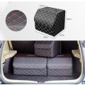 Car Trunk Foldable Storage Box, Rhombic Grid Small Size: 33 x 32 x 30cm (Black Red)