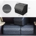 Car Trunk Foldable Storage Box, Rhombic Grid Small Size: 33 x 32 x 30cm (Black)
