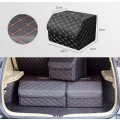 Car Trunk Foldable Storage Box, Rhombic Grid Middle Size: 40 x 32 x 30cm (Black Red)