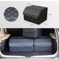 Car Trunk Foldable Storage Box, Rhombic Grid Middle Size: 40 x 32 x 30cm (Beige)