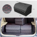Car Trunk Foldable Storage Box, Rhombic Grid Large Size: 54 x 32 x 30cm (Black Red)