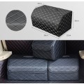 Car Trunk Foldable Storage Box, Rhombic Grid Large Size: 54 x 32 x 30cm (Black)