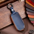 Hallmo Car Cowhide Leather Key Protective Cover for KIA(Blue)