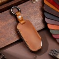 Hallmo Car Cowhide Leather Key Protective Cover for KIA(Brown)