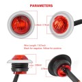 10 PCS MK-118 3/4 inch Metal Frame Car / Truck 3LEDs Side Marker Indicator Lights Bulb Lamp (Red Li