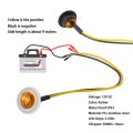 10 PCS MK-118 3/4 inch Metal Frame Car / Truck 3LEDs Side Marker Indicator Lights Bulb Lamp (Yellow