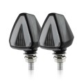 2 PCS KC018A Motorcycle Triangular V-shaped Two-color LED Brake Turn Signal Light